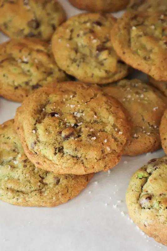 Galletas de pistache, sal y chocolate